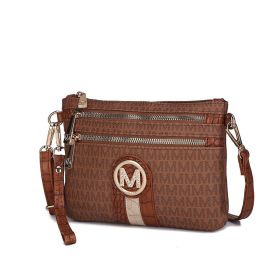 MKF Collection Tarren Signature Crossbody/ Wristlet by Mia k (Color: Tan, Material: Polycarbonate)