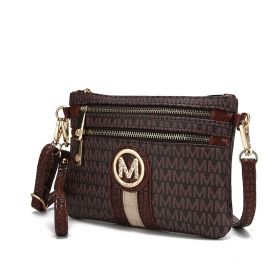 MKF Collection Tarren Signature Crossbody/ Wristlet by Mia k (Color: Brown, Material: Polycarbonate)