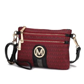 MKF Collection Tarren Signature Crossbody/ Wristlet by Mia k (Color: Burgundy, Material: Polycarbonate)