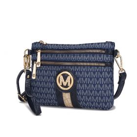 MKF Collection Tarren Signature Crossbody/ Wristlet by Mia k (Color: Navy, Material: Polycarbonate)