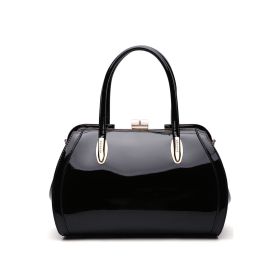 MKF Collection Patent Satchel Handbag by Mia k (Color: Black, Material: Polycarbonate)