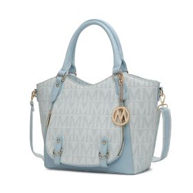 MKF Collection Fula Signature Satchel Bag by Mia k (Color: Light Blue, Material: Polycarbonate)