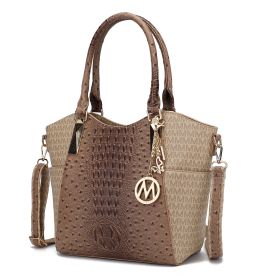 MKF Collection Kristal M Signature Tote Bag by Mia k (Color: Beige, Material: Vegan Leather)