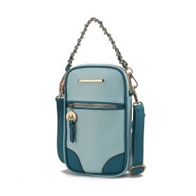 MKF Collection Sue Practical and Funtional Crossbody bag by Mia K. (Color: Light blue navy, Material: Nylon)