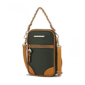 MKF Collection Sue Practical and Funtional Crossbody bag by Mia K. (Color: Olive mustard, Material: Nylon)