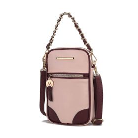 MKF Collection Sue Practical and Funtional Crossbody bag by Mia K. (Color: Blush burgundy, Material: Nylon)