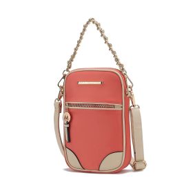 MKF Collection Sue Practical and Funtional Crossbody bag by Mia K. (Color: Peach ivory, Material: Nylon)