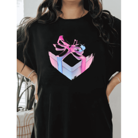 Casual Women's Cotton T-Shirt with Bow Detail - Trendy and Comfortable for Every Season (Style: 134)