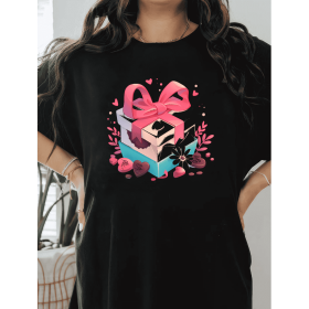 Casual Women's Cotton T-Shirt with Bow Detail - Trendy and Comfortable for Every Season (Style: 85)