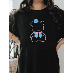 Casual Women's Cotton T-Shirt with Bow Detail - Trendy and Comfortable for Every Season (Style: 456)