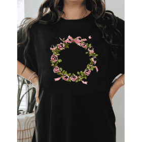 Casual Women's Cotton T-Shirt with Bow Detail - Trendy and Comfortable for Every Season (Style: 437)