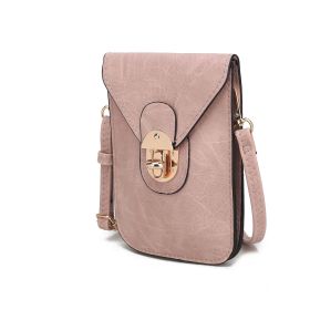 MKF Collection Kianna Medium Phone Crossbody Handbag by Mia K. (Color: Rose Pink, Material: Vegan Leather)