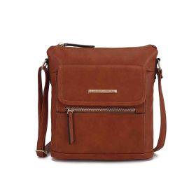 MKF Collection Triss Crossbody Bag For Women's Handbag, Perfect for Everyday Use, Travel, and Casual Outings by Mia K (Color: Cognac, Material: Vegan Leather)