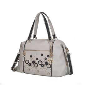 MKF Collection Francis Tote Women's Bag by Mia K (Color: Light grey, Material: Vegan Leather)