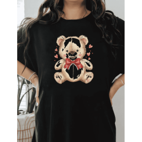 Casual Women's Cotton T-Shirt with Bow Detail - Trendy and Comfortable for Every Season (Style: 295)