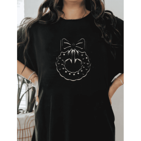 Casual Women's Cotton T-Shirt with Bow Detail - Trendy and Comfortable for Every Season (Style: 260)