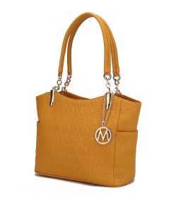 MKF Collection Malika M Signature Satchel Handbag by Mia k (Color: Mustard, Material: Vegan Leather)