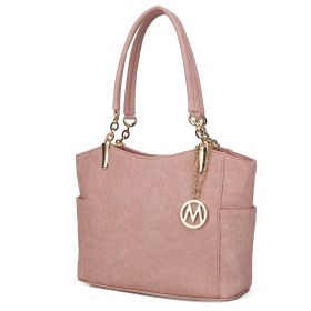 MKF Collection Malika M Signature Satchel Handbag by Mia k (Color: Rose Pink, Material: Vegan Leather)