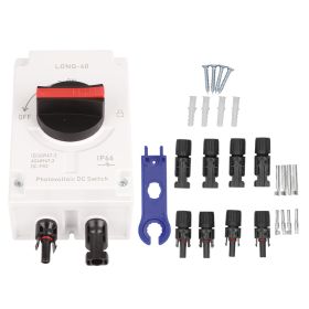 Photovoltaic DC Isolator Solar Switch IP66 Waterproof Insulated Switch for Solar Powered RV 1500V DC 32A 4P (Option: Upgraded version)